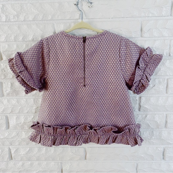 Peek Purple and Gold Ruffle Top - Picture 3 of 5